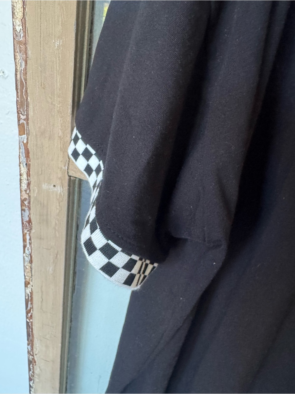 Dresses in LALA Black Tshirt dress with Checkerboard Trim-so cute comfy & cool! - Picture 10 of 11